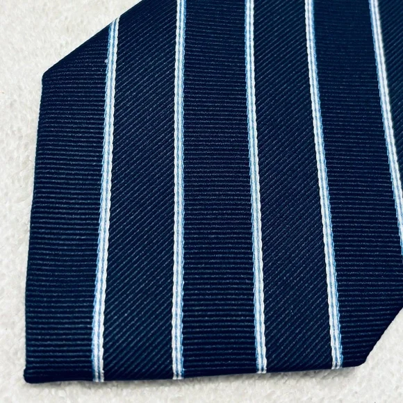 Jos. A. Bank Navy Tie with White Pinstripes - Picture 1 of 4